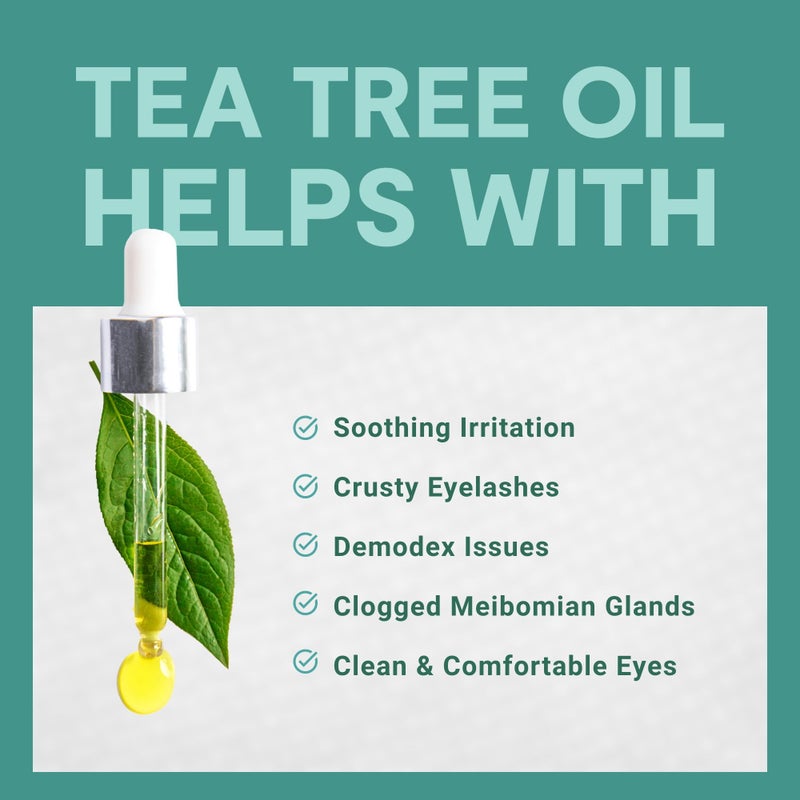 mediviz Tea Tree Eyelid Cleanser Wipes - 30 Single-Use Towelettes - Eyelash and Eyelid Wipes for Soothing Dry Eye Irritation, Demodex Removal and More - Image 2